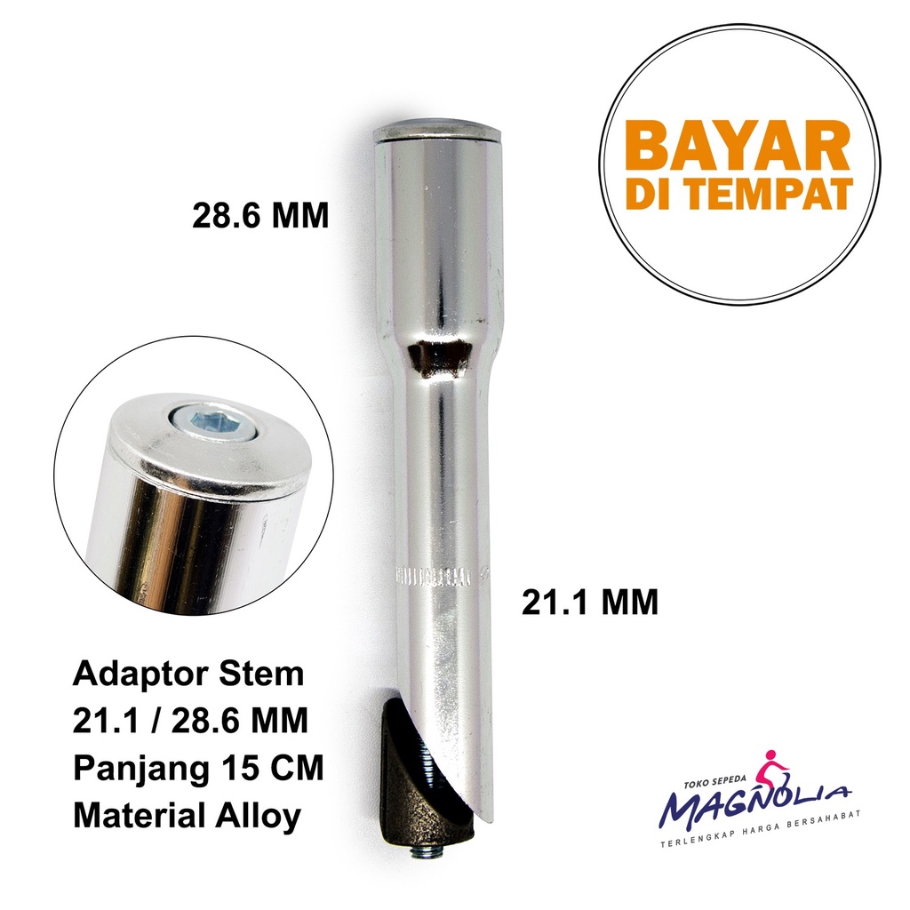 Adaptor Stem Stir Sepeda MTB Gunung 21.1 to 28.6 Stir Oversize Komponen Sepeda MTB Gunung - Chrome