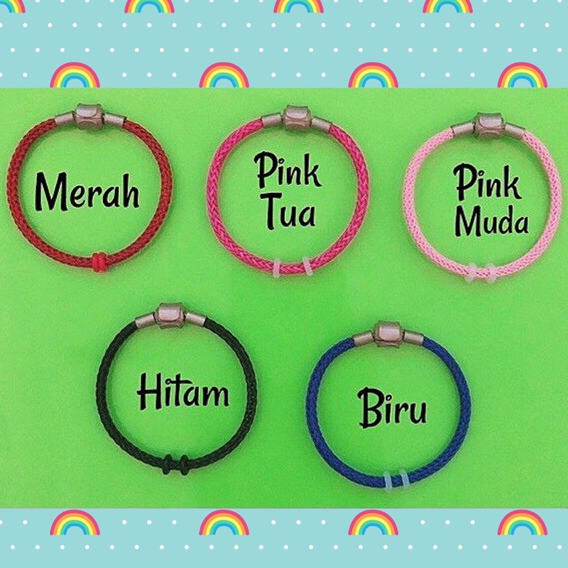 Gelang Anak: Tali Kawat Pandora dan Glitter Zircon Kristal anti air waterproof