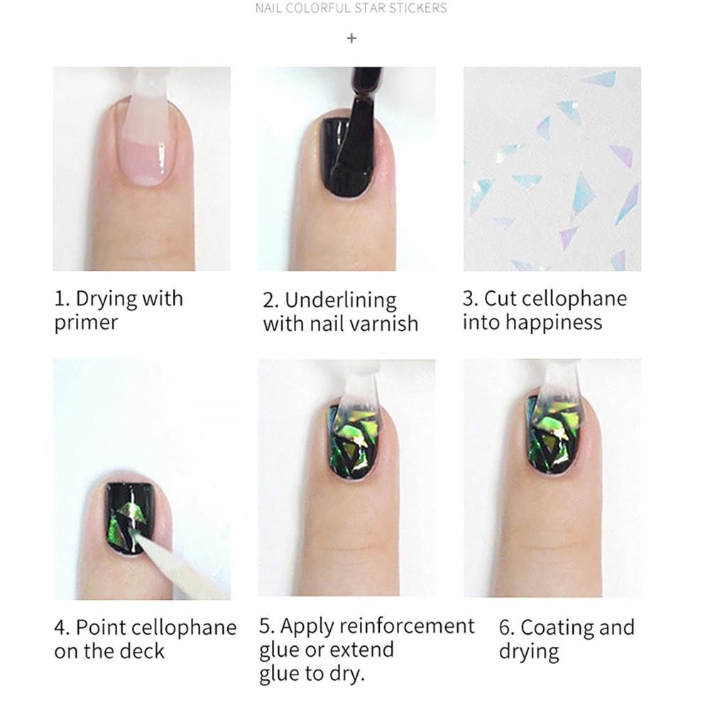 AUGUSTINA Agustin 3D Dekorasi Nail Art Shinning Decal Manicure Tools Kertas Foil Kuku