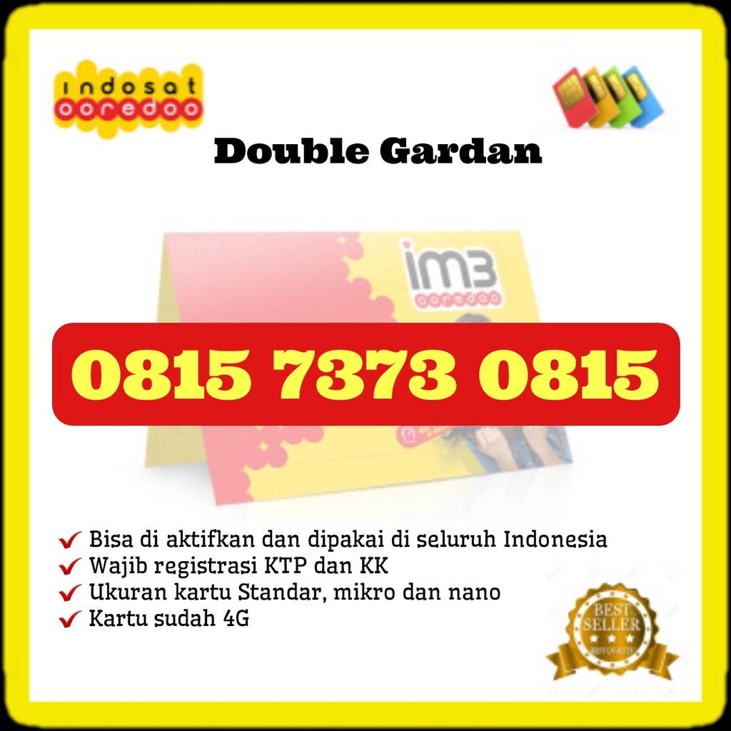 Nomor Nomer Cantik Kartu Kertu Perdana Indosat Ooredoo Oredo M3 Im3 Double Gardan Operator Oprator