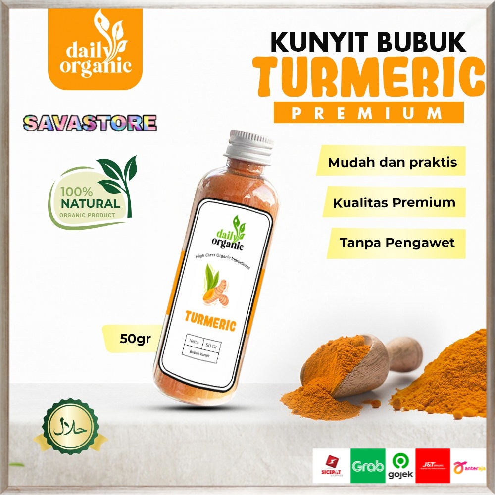 BUBUK KUNYIT MURNI PREMIUM ASLI BY DAILY ORGANIC TURMERIC POWDER PREMIUM ORIGINAL