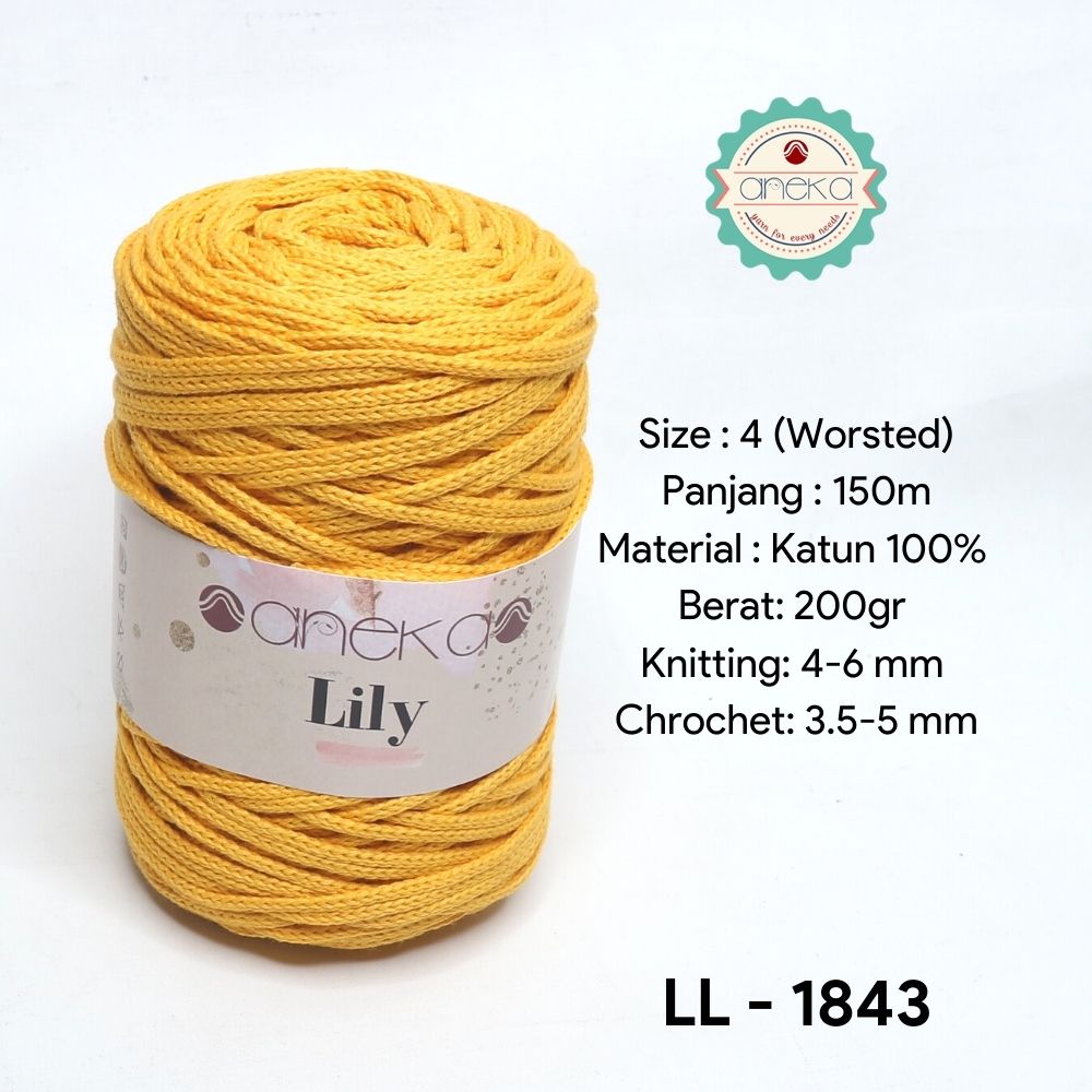 Benang Rajut Lily / Lili / Tambang / Macrame Cotton Rope Yarn - 1843