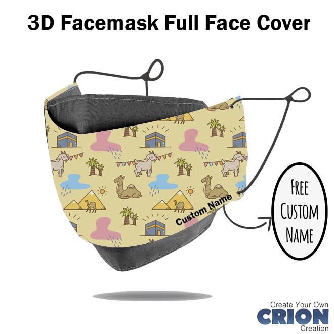 Crion - Masker 3d Anak Full Face Cover Ramadhan Editon - Antibacterial