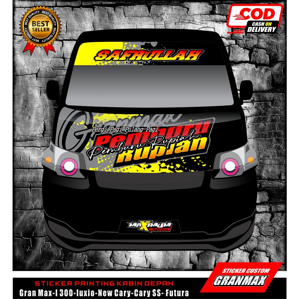 STICKER KABIN DEPAN DAN  KACA MOBIL PICKUP GRANMAX CARRY SS / STICKER KABIN DEPAN SS / CARRY FUTURA-