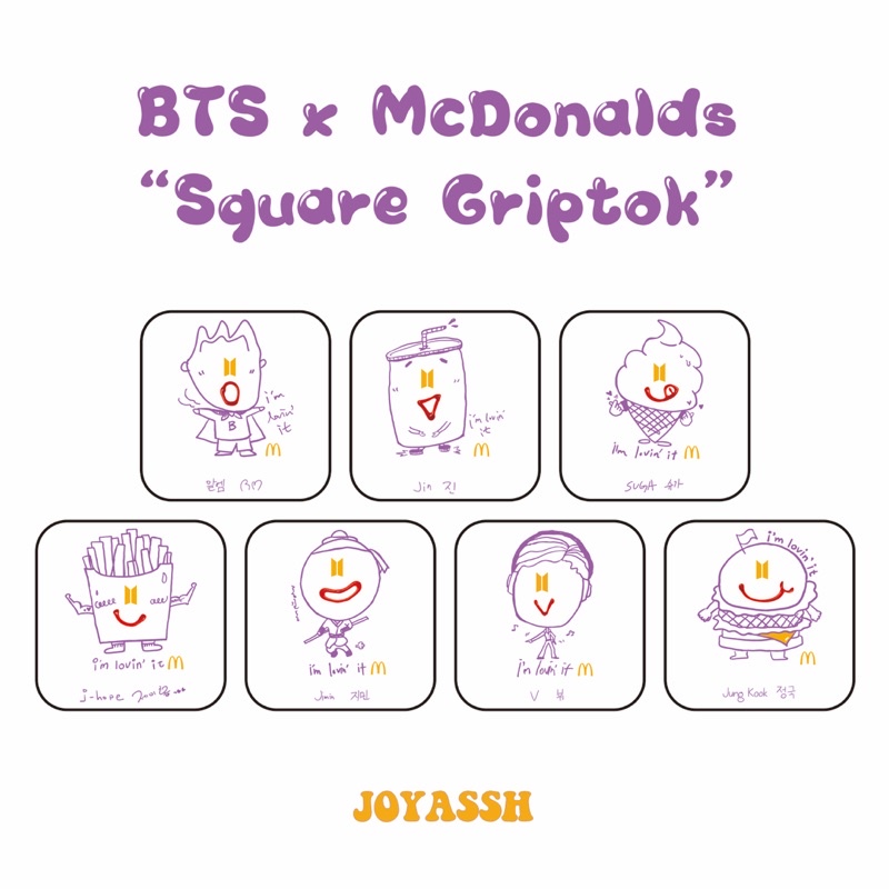 B T S X MCDONALDS GRIPTOK / POPSOCKET B T S