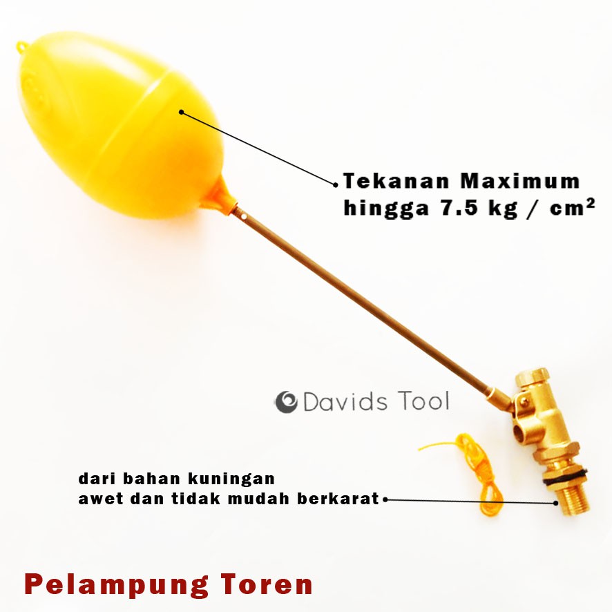 Aer Pelampung Toren Otomatis Tandon Penampungan Air Kuningan 1/2 Inch