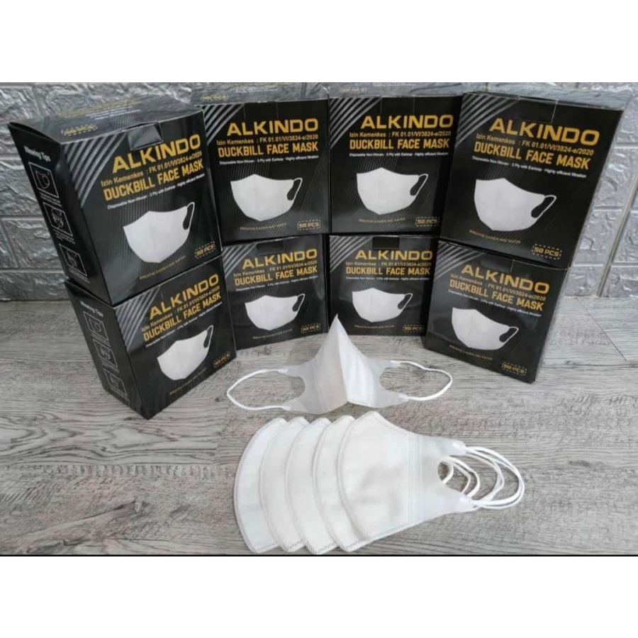 Jual PROMO !! Masker ALKINDO Duckbill Face Mask 50 Pcs | Shopee Indonesia