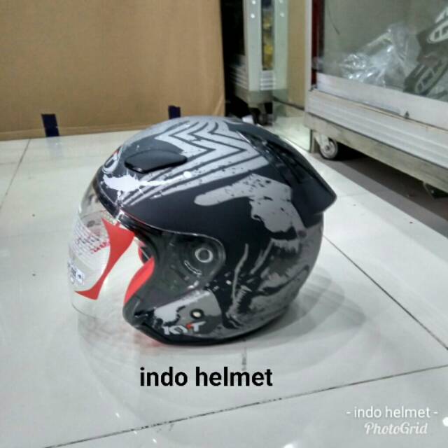 helm kyt dj maru venom black doft silver ORI KYT DJ maru