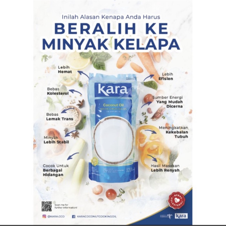 

READY!! KARA COCONUT OIL KARA MINYAK KELAPA MURNI ORIGINAL REFILL PACK 1L 2L JERIGEN 5L KARA COOKING OIL