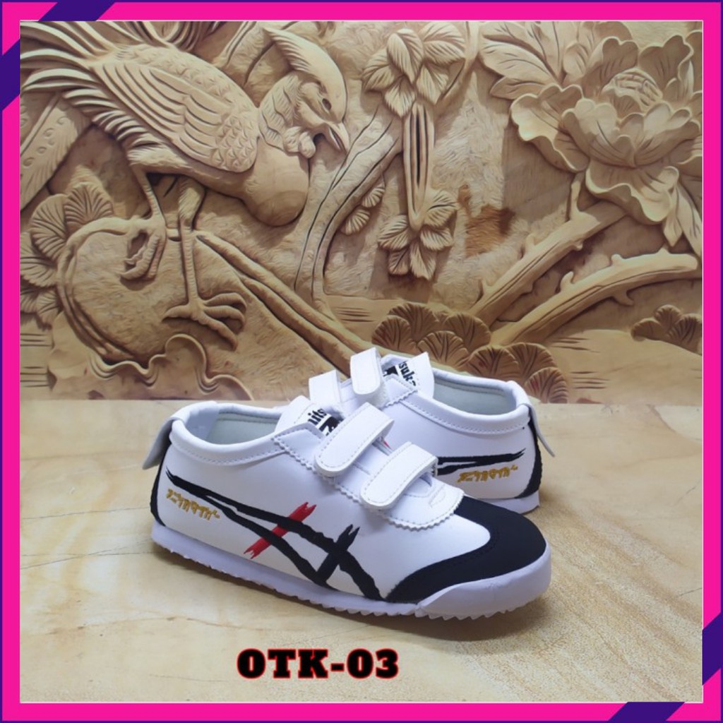 Wakai Kids Kohai Original Store B Sepatu Sekolah Sneakers Kabuki Putih Bordir Hitam original F1L4