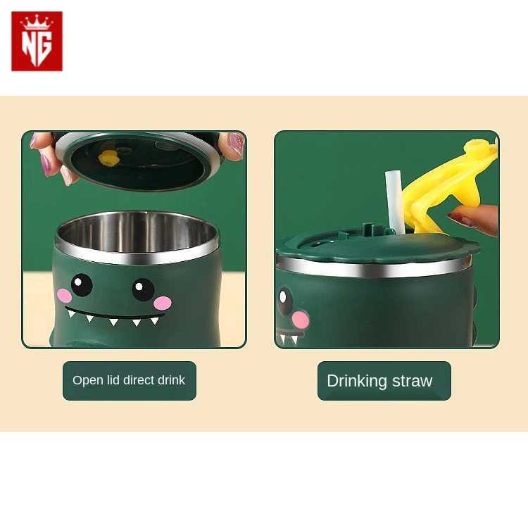 COD Gelas Mug Cangkir Wadah Tempat Bitol Botol Kopi Susu Air Minum Anak Sekolah TK Perempuan Laki Sedotan BPA Free Gelas Anak Karakter Anti Tumpah Pecah Tahan Panas Stenlis Stainless Steel Tutup Kado Cantik Unik Lucu Estetik Korea Aesthetic Korean Murah-6