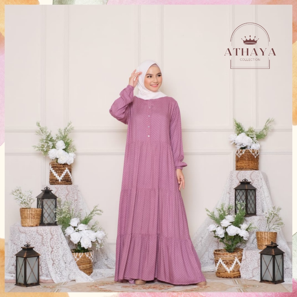 TERLARIS Gamis Dewasa POLKADOT DRESS | Bahan Katun Rayon Premium | Bisa COD