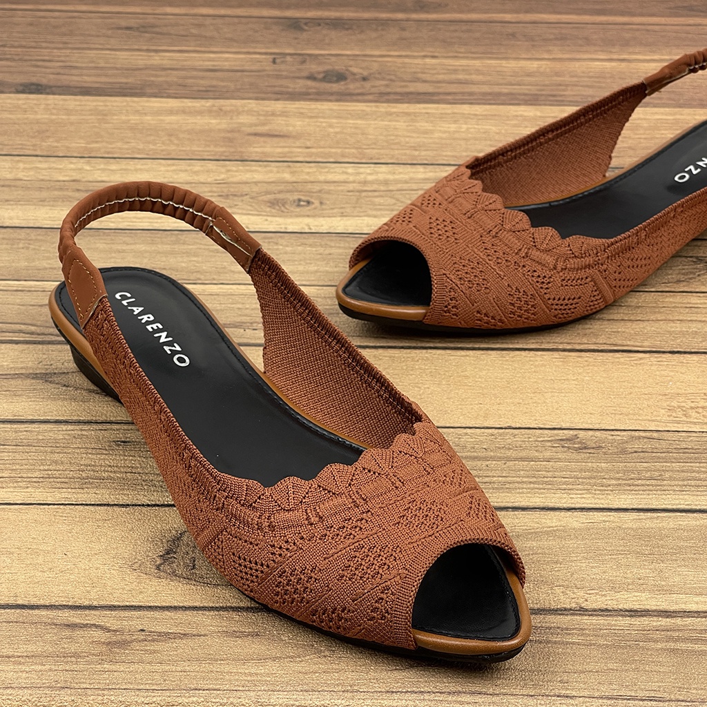 Sandal Wanita Lesya Slip On Mules Upper Rajut Import JD01~ CLARENZO