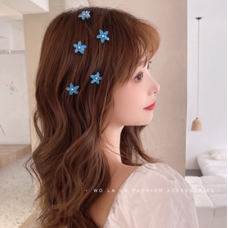 Jepit Rambut Elegan Motif Bunga Daisy warna Pastel - Jepit Poni Ornamen Mini Hair Claw Clips