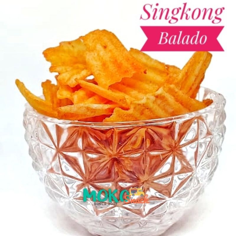 

Kripik Singkong Balado 250gr I SINGKONG BAKAR I singkong pedas Snack kiloan