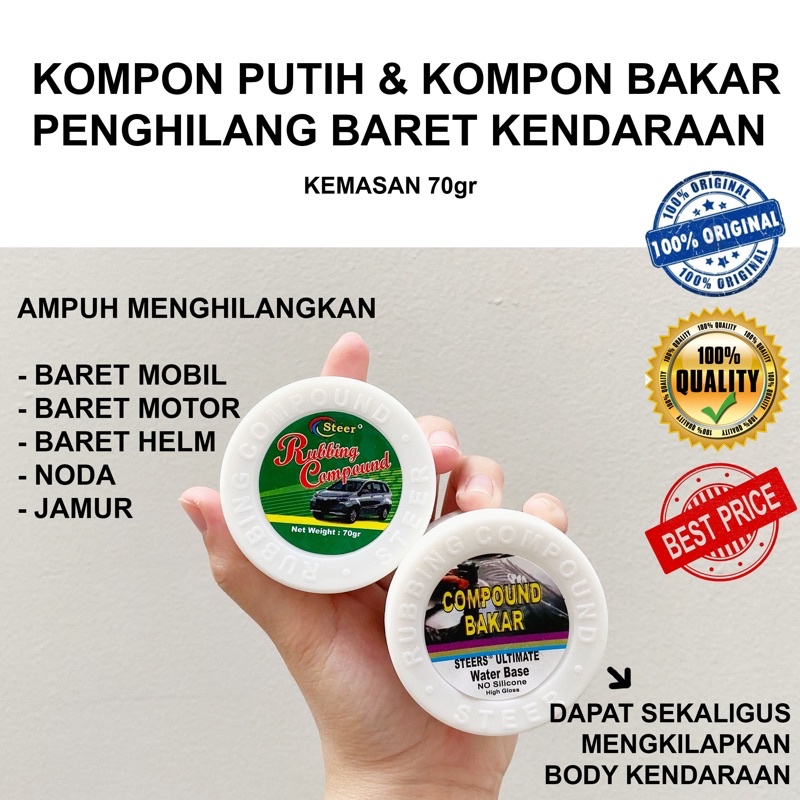 Kompon mobil motor / Poles Penghilang baret lecet kendaraan / Pengkilap mobil motor / penghilang gor