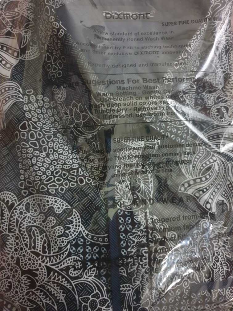 Kemeja Batik Pria Lengan Panjang Bl38 Katun Motif Modern Dixmont Semi Slimfit Premium