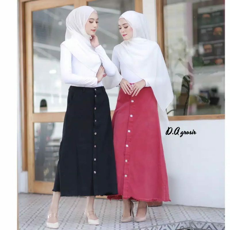 rok jeans wanita//BISA COD ROK JIN WARNA KOMPLIT