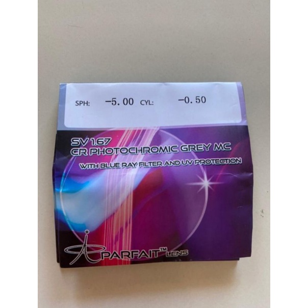 lensa photocromic blueray 1.67