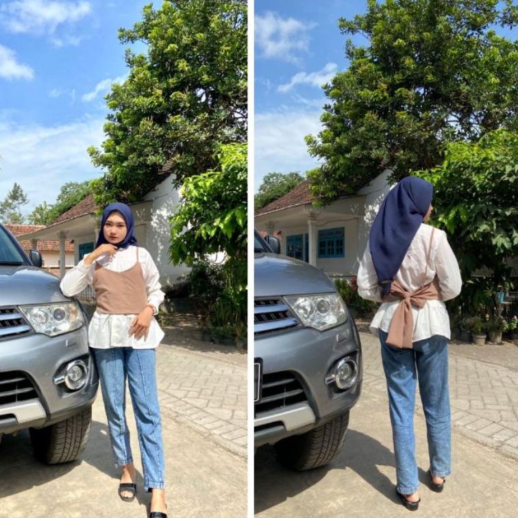 ↥ VEST ROMPI DIANA POLOS TALI BELAKANG / VEST ROMPI DINDA POLOS / VALOFA VEST PITA / GHIA VEST BLACK