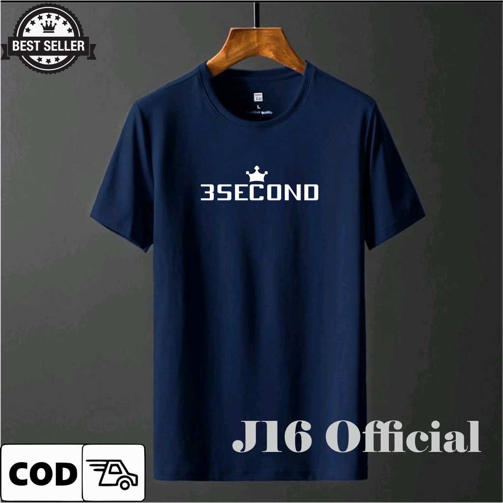 3SECOND T-shirt Kaos Pendek Distro Pria Bahan Cotton Combed 30s Premium