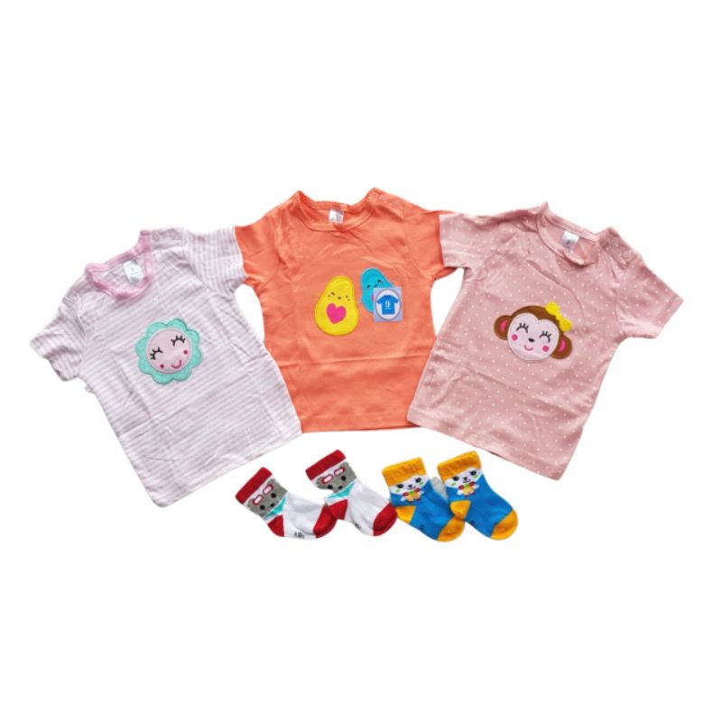 Carter Love Thirt pendek isi 3 + Kaos Kaki Pack