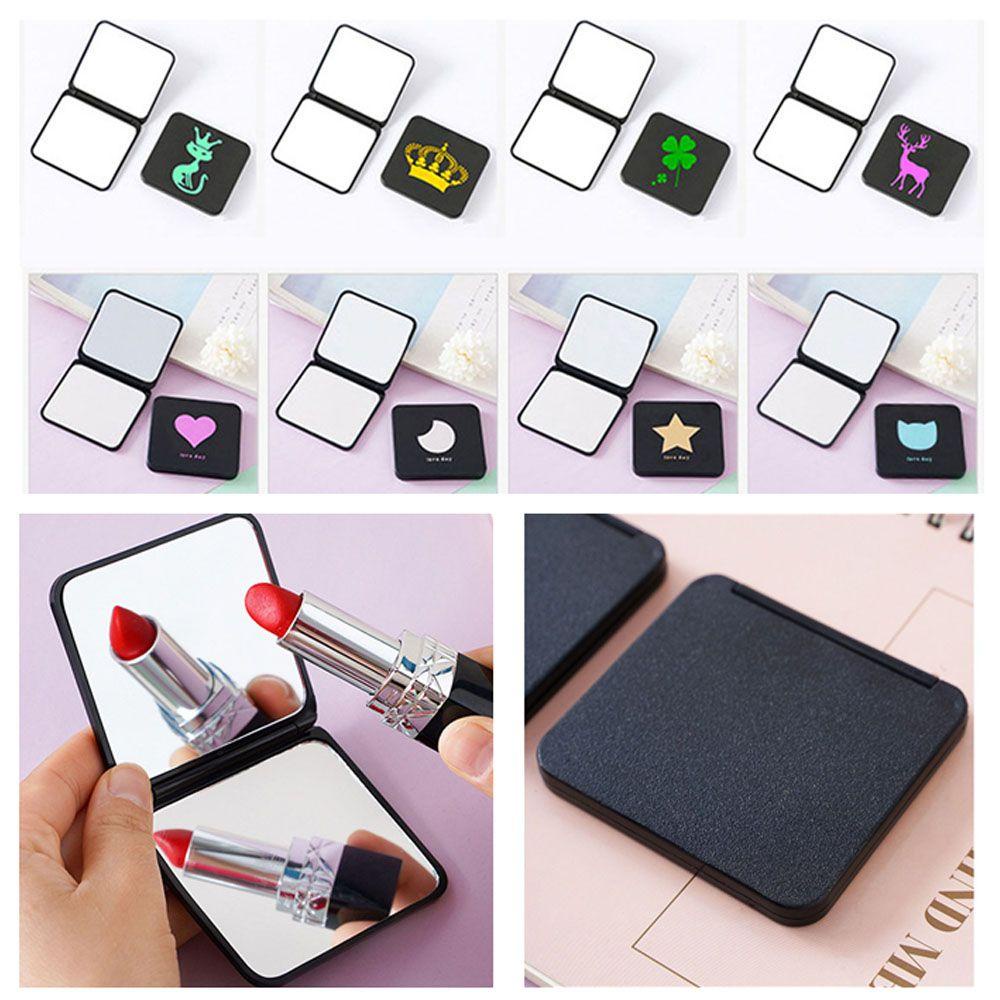 PREVA Makeup Mirror Portable Girl Travel Cartoon Flip Hand Held Magnifier