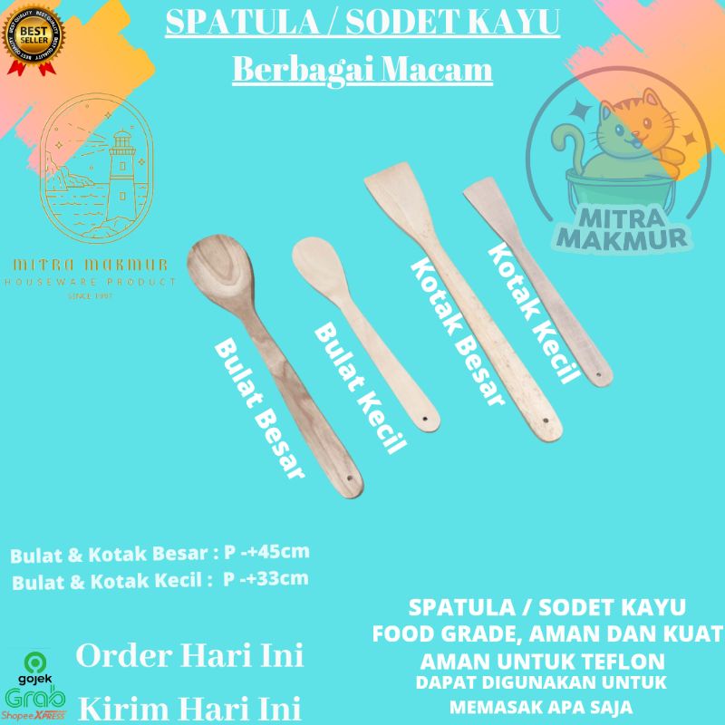 New!! Spatula / Sodet / Centong Kayu Tipe A -B - C