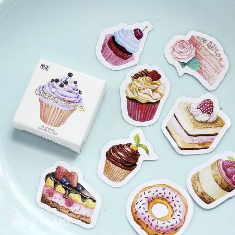

45Pcs Dessert sticker - Stiker bentuk makanan - DIY Stiker - Scrapbook Diary - memo - sticky note