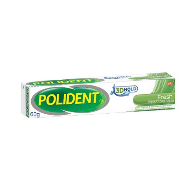 POLIDENT 3D HOLD FRESH MINT 60 GR - Perekat Gigi Palsu Tiruan 20 gr