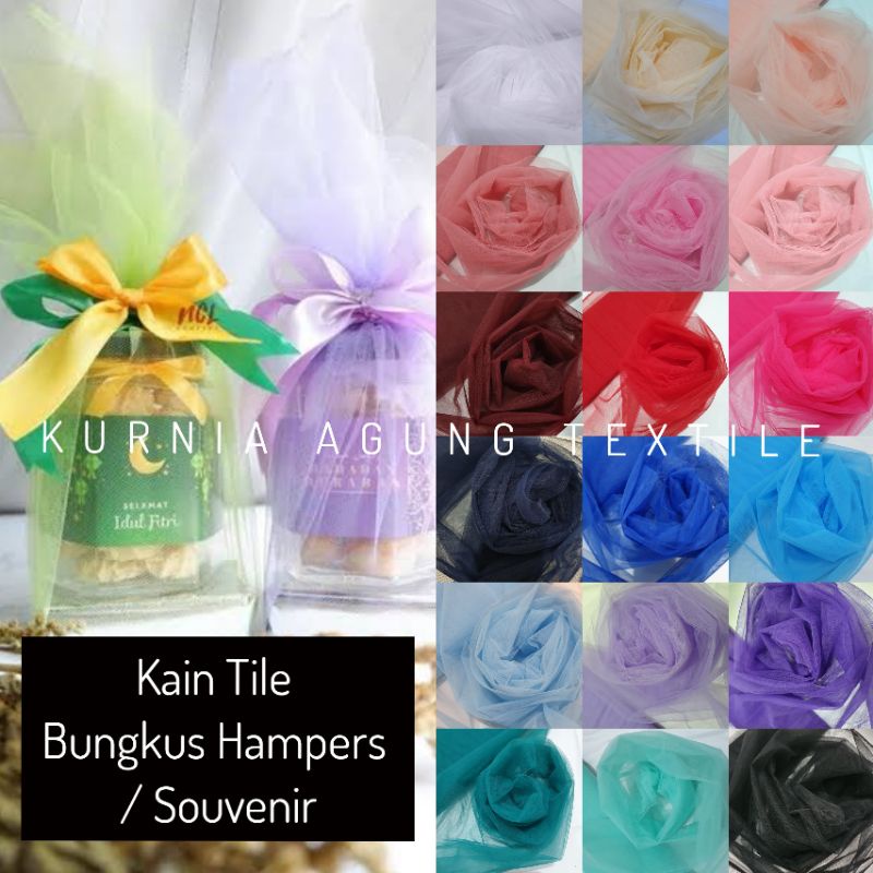 Kain Tile Kaku Meteran Souvenir Tulle Hampers Parcel Murah Dekorasi Wedding Veil Aksesoris Tidak Melar Ukuran 50 cm x 125 cm