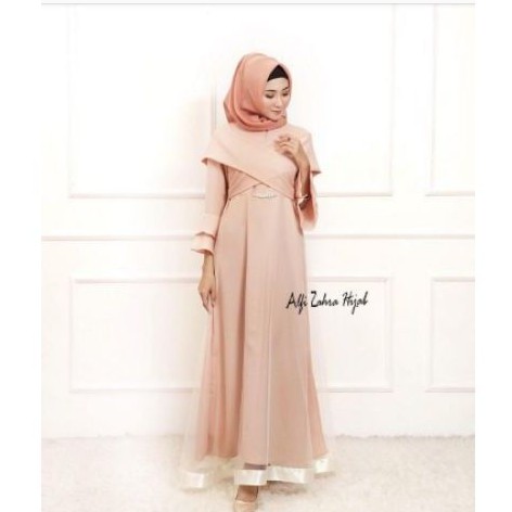 [PRELOVED] Zahra Dress Mocca by Alfizahrahijab