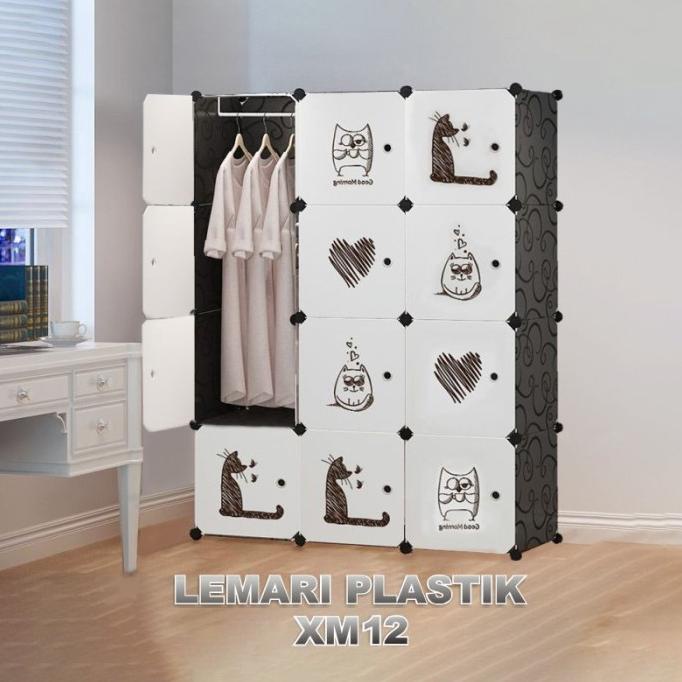TERHEMAT LEMARI PAKAIAN PLASTIK 12 PINTU LEMARI PORTABLE LEMARI DFGFD646D