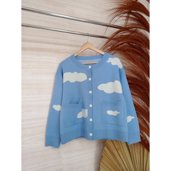 Cloud Cutes Cardigan Rajut Awan Tebal / cardy awan rajut halus realpict