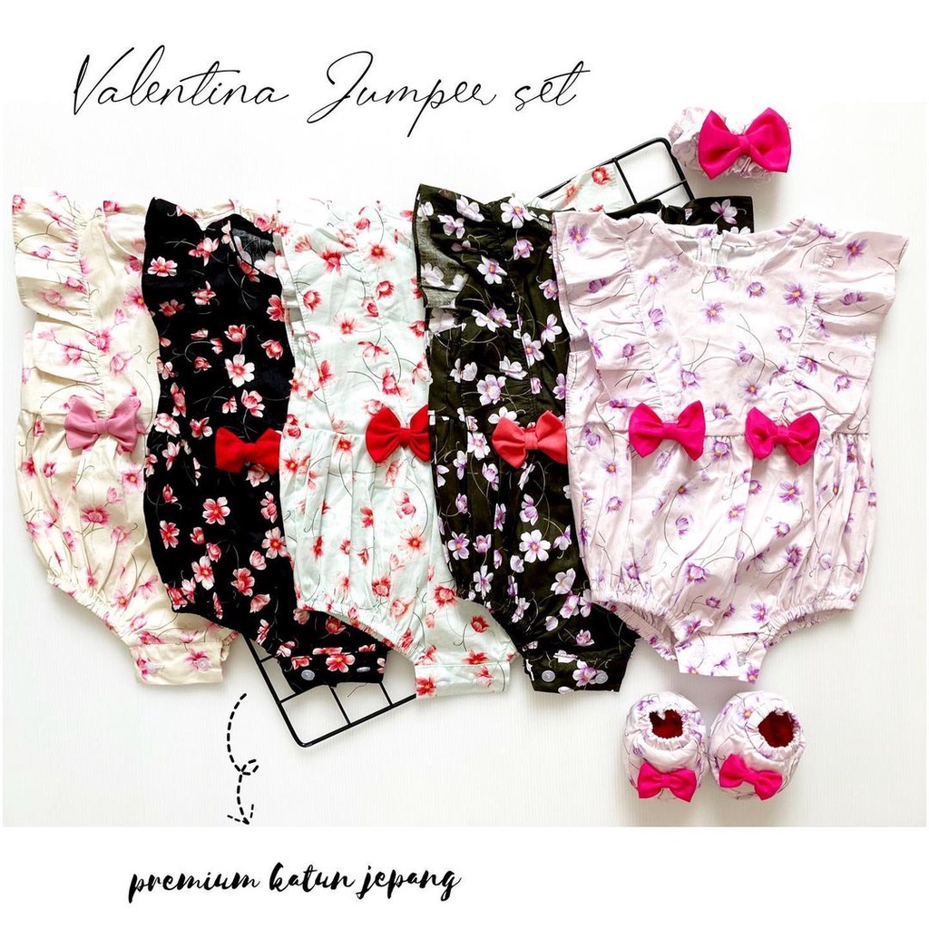 ALEXA / MICHA / GEMPITA LOVE sakura / CLARA TALITHA JUMPSUIT Baju setelan jumper rok bunga bandana sepatu pergi lucu fashion anak bayi perempuan-3