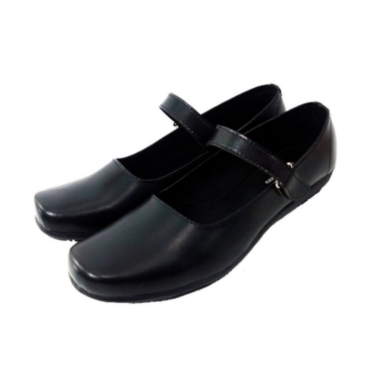 Sepatu wanita paskib hitam hak 2cm sepatu sekolah sepatu kantor