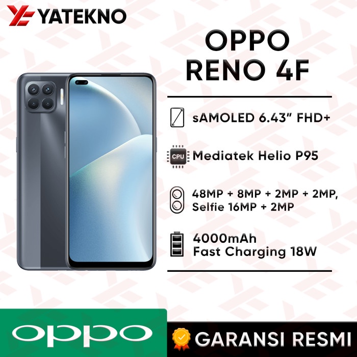 Jual Oppo Reno 4F 8/128GB GARANSI RESMI Indonesia|Shopee Indonesia