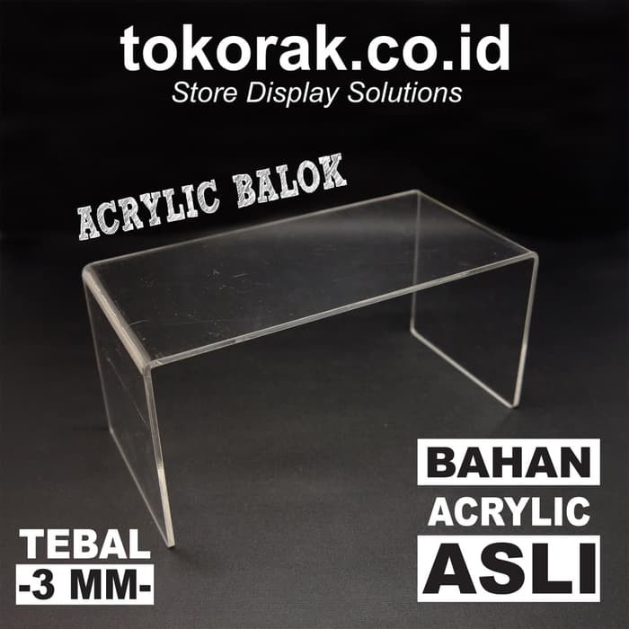 ACRYLIC BALOK T.15 CM AKRILIK MIKA TEMPAT SEPATU DOMPET TAS SERBAGUNA