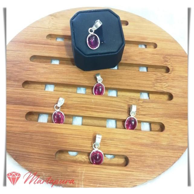 LBT0115 Liontin Perak Permata Batu Merah Siam