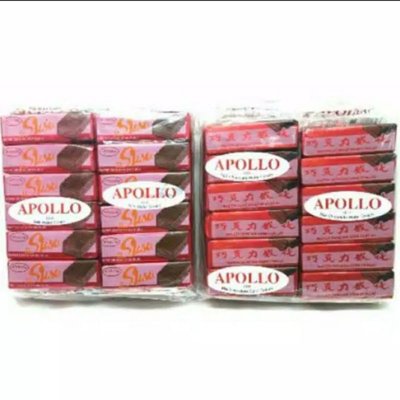 

apollo wafer susu coklat isi 40pcs