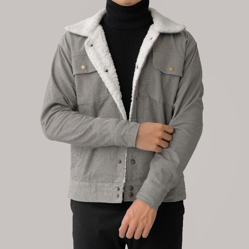 OOTDSUPPLY Corduroy Sherpa Jacket Black | Jaket Corduroi | Outerwear-7