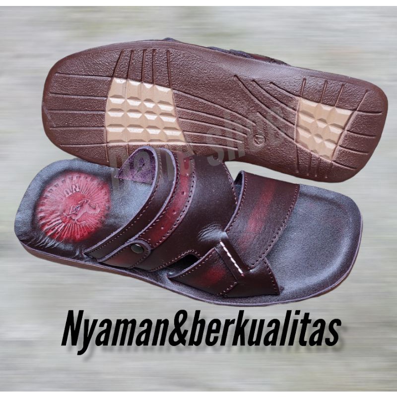 Sandal pria casual kulit asli terbaru