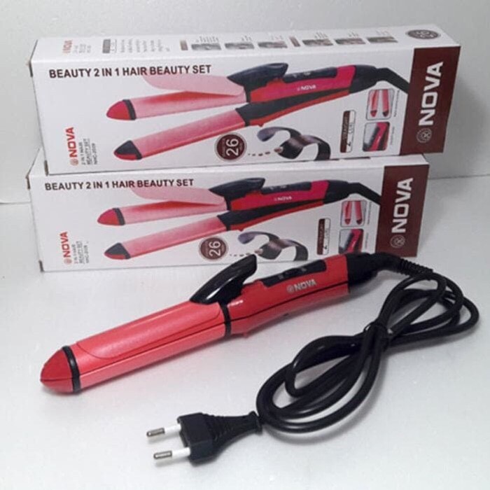 Diskon Nova 2009 catok 2 in 1 lurus dan keriting curly catokan rambut Ori