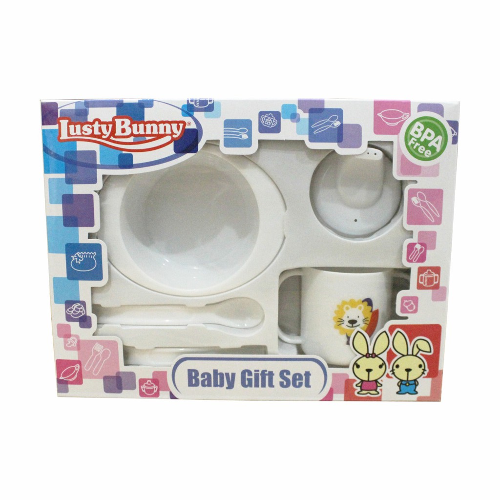 Paket Hemat MPASI 5 in 1 Perlengkapan Makan Bayi Feeding Gift Set Alat Makan Bayi Lusty Bunny