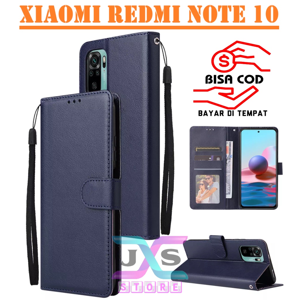 SARUNG BUKU HP UNTUK XIAOMI REDMI NOTE 10 / FLIP WALLET UNTUK XIAOMI REDMI NOTE 10/ LEATHER CASE FLI
