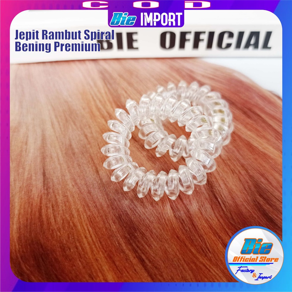 Ikat Rambut Spiral Bening Premium Impor Best Seller