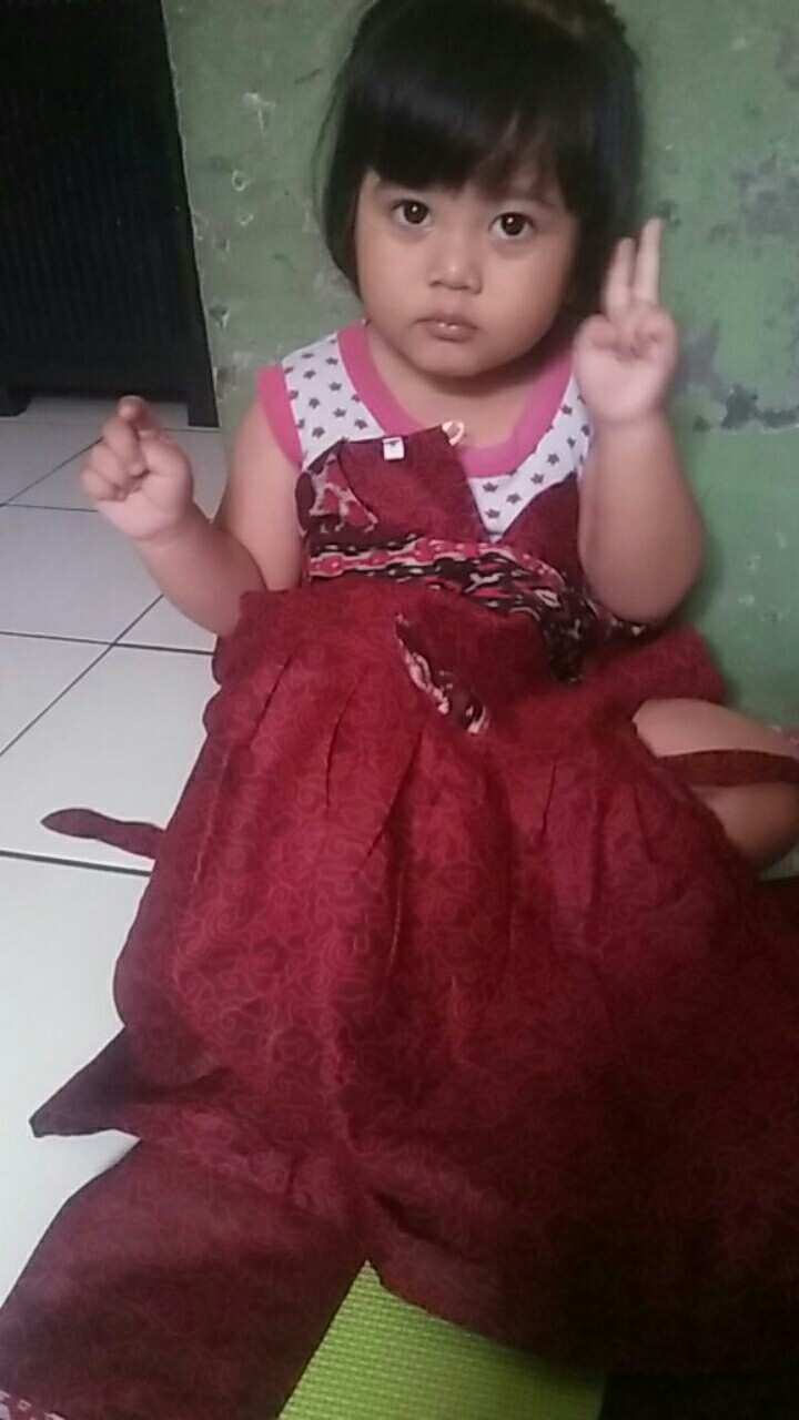 Nivana - Couple Atasan Ayah Anak Ibu Batik Mega Merah Sarimbit Keluarga Seragam