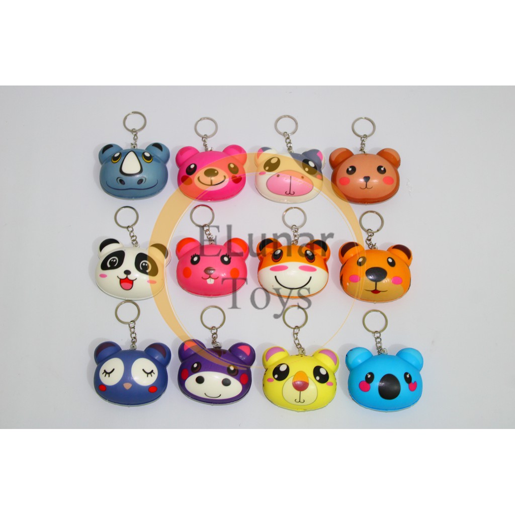 Squishy Muka Hewan Imut Gantungan Kunci All Varian Shopee