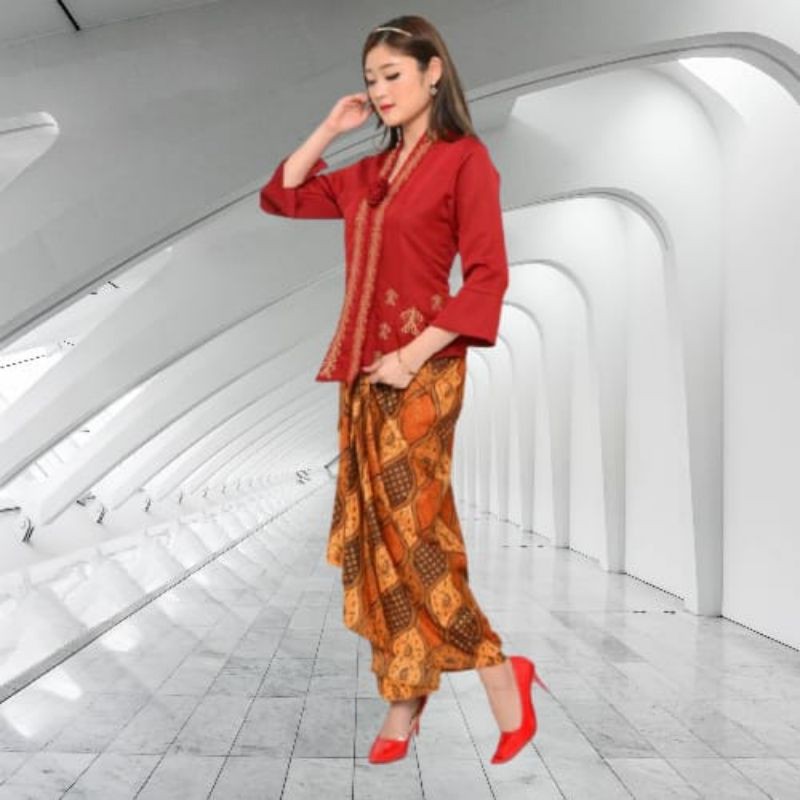 PROMO Kebaya Encim Senada Katun Bordir Perak Impor