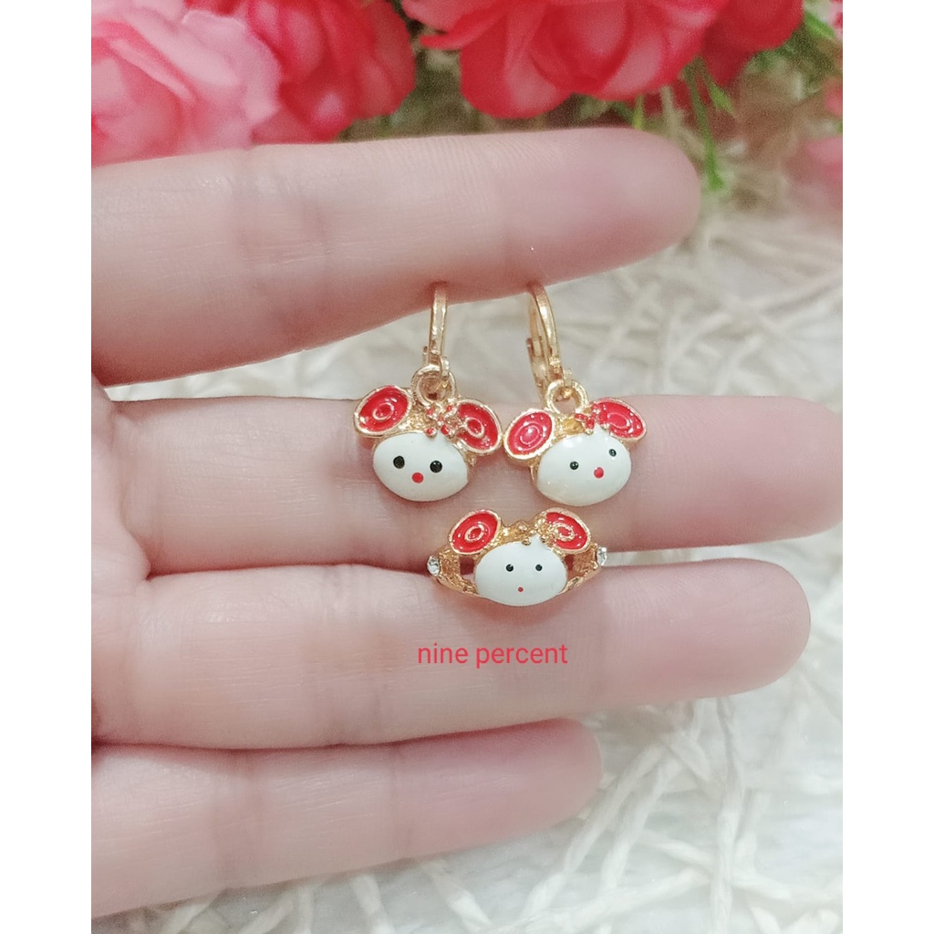 BISA COD, SET PERHIASAN ANAK/AKSESORIS FASHION/ANTING DAN CINCIN